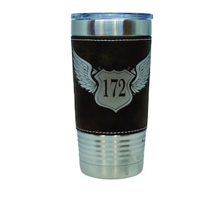 Cessna 172 Airplane Coffee Cup, the perfect gift for pilots, 20oz Aviation Coffee Mug, Engraved Leather