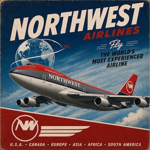 Northwest Airlines Sign - Etsy