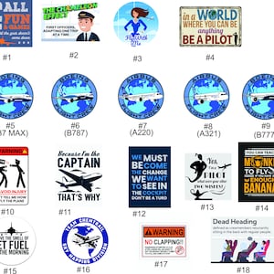 Funny Airplane Stickers, Aviation Stickers, Choose 6 (six)