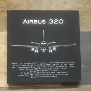 Airbus 320 Gift, Pilot Gift, Airbus Pilots, Airplane Gift, Leather Wall Art, Airplane Decor