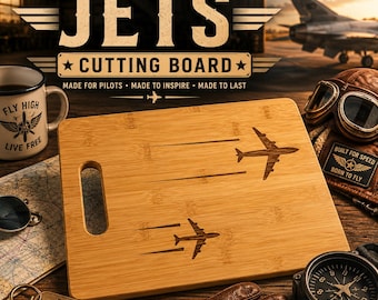 Airplane Bamboo Charcuterie Board: Aviation Gift for Pilots