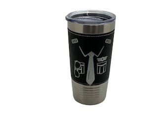 Pilot Uniform Stainless Steel Tumbler: Engraved Aviation Gift