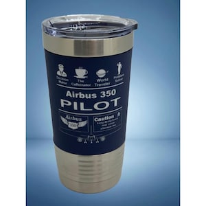 Airbus 350 Cup, A350, Pilot Gift, Aviation Coffee Cup, Silicone, Insulated, Airline PIlot Gift, Airbus Pilot Gift