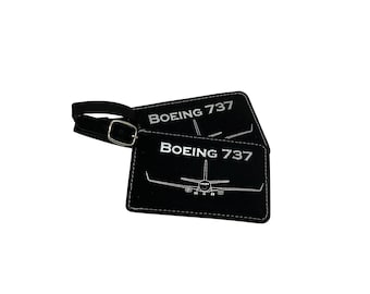 Boeing 737 Luggage Tag, B737 Bag Tag for Pilots, Set of Two