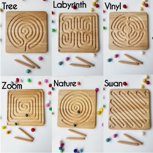 Prewriting Reversible Tracing Board meditation relaxation finger labyrinth spiral board Montessori board gift for kids