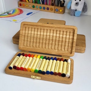 Crayon case for Stockmar sticks Waldorf crayon holder personalized unique gift for kids 1st grade school Art supplies gift for boy for girl