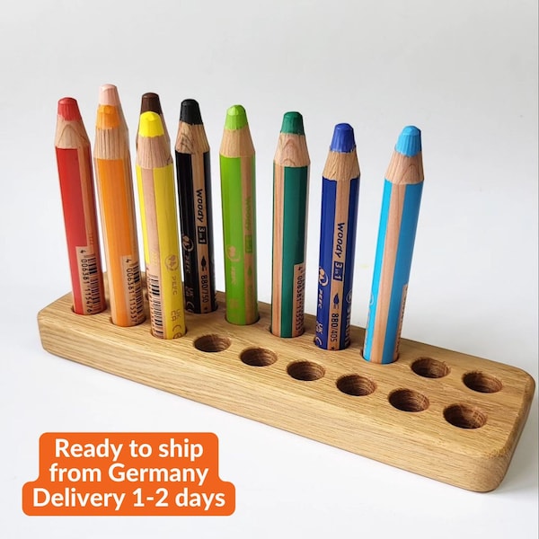 Bleistifthalter für Stabilo woody bleistifte holz stiftehalter geschenk für kinder schreibtisch organisation Montessori buntstifte veranstalter homeschool zubehör