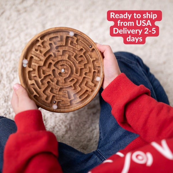 Gift for kids child for adults Double-sided labyrinth wooden maze Family game Mind Problem-solving Concentration Strategy Coordination