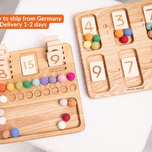 Montessori Math reversible board with number cards 1-20, preschool homeschool learning resource gift for kids educational material school