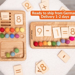 Lernen und Schule, Montessori Mathe Tafel mit Wendekarten 1-10, Geburtstagsgeschenk für Kinder, Vorschule, Homeschool Materialien, Geschenk