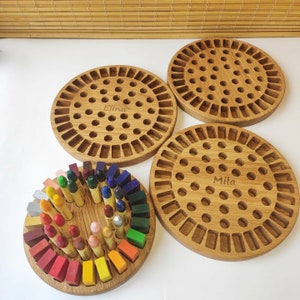 Waldorf Stockmar crayon holder for sticks and blocks wooden beeswax crayon holder gift for kid desk organization homeschool WITHOUT CRAYONS