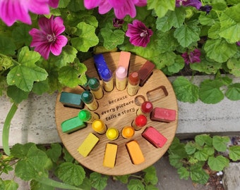 Crayon holder for Stockmar blocks and sticks birthday gift for kids desk organizer kindergarten classroom Montessori CRAYONS NOT INCLUDED