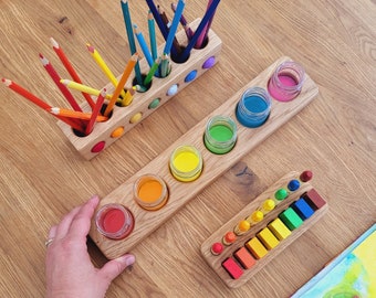 Gift box for young artists paint jar crayon holders montessori unique personalized toddler kids child teacher kindergarten art supplies