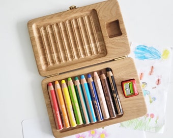 Stylish Stabilo Pencil Case for Pencils woody 3 in 1 with Built-in Sharpener Elegant Wooden Holder Perfect Gift for Kids Child Artists