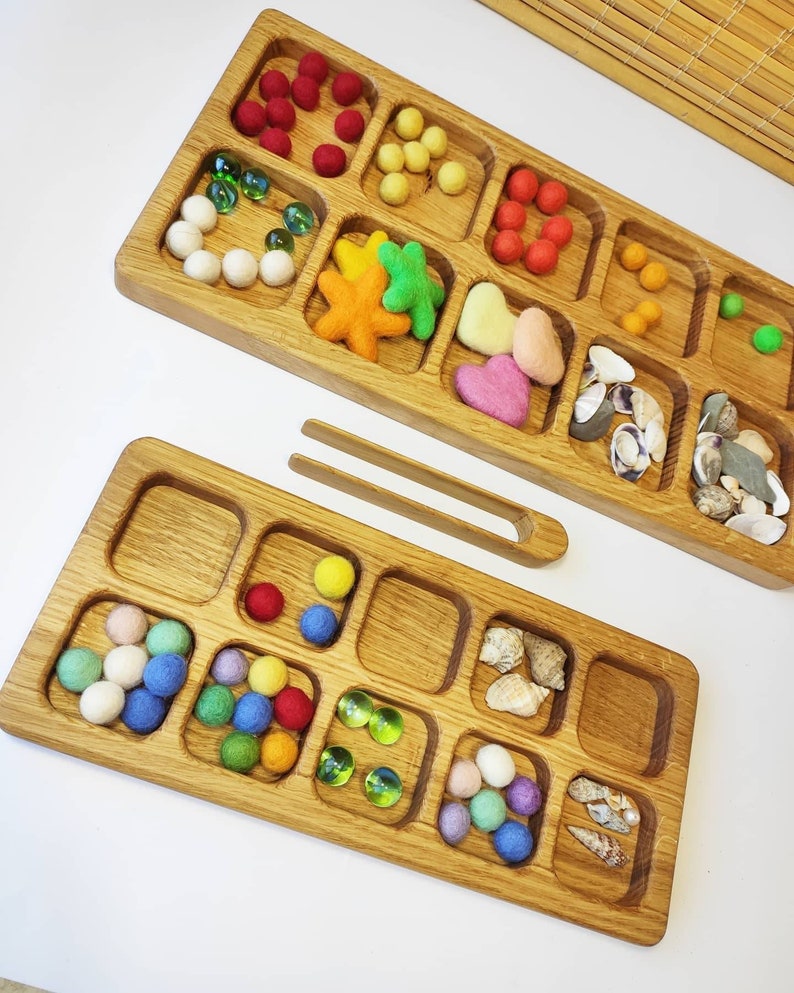 Wooden Sorting Tray Montessori Educational Resources Etsy Ireland