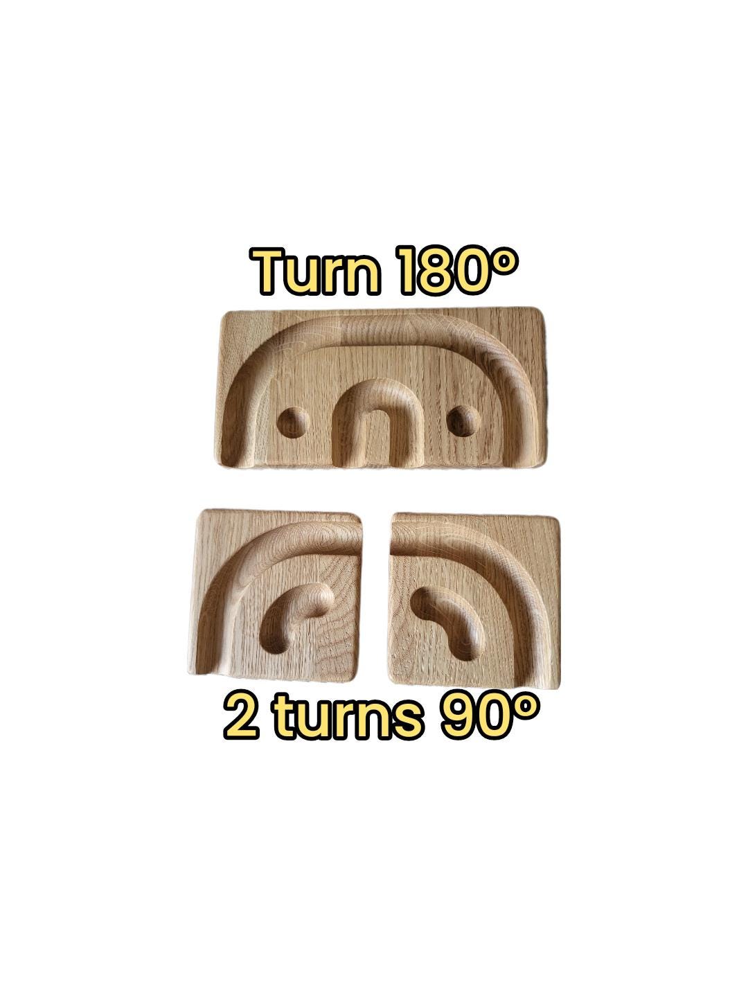 Wooden Marble Run Race Marble Machine Winding Track Set Wooden Ball Run ...