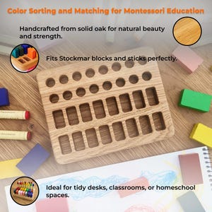 Stockmar crayon holder for sticks and blocks, waldorf crayon holder, gift for kids, desk organizer holder without crayons gifts organization image 15