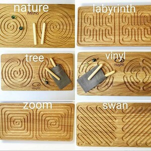 Reversible Interhemispheric Prewriting tracing board, wooden maze, balance board, Montessori educational resource gift for kids For ages 4+ image 7