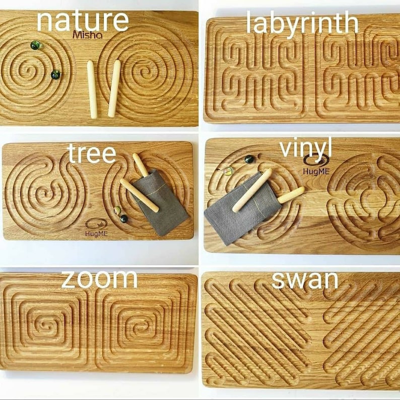 Reversible Interhemispheric Prewriting tracing board, wooden maze, balance board, Montessori educational resource gift for kids For ages 4+ image 7
