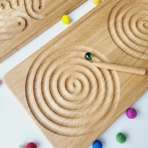 Tracing Reversible Board, Finger Labyrinth, Learning Toy, Wooden Maze ...