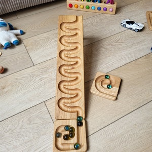 Marble run track WAVES marble race machine marble roller run board winding track set ball run toys for child marble maze gift for kids image 8