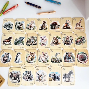 "Die Montessori Buchstaben Karte mit dem passenden Alphabet aus Holz, Buchstaben und Zahlen für ""Lehrer""."