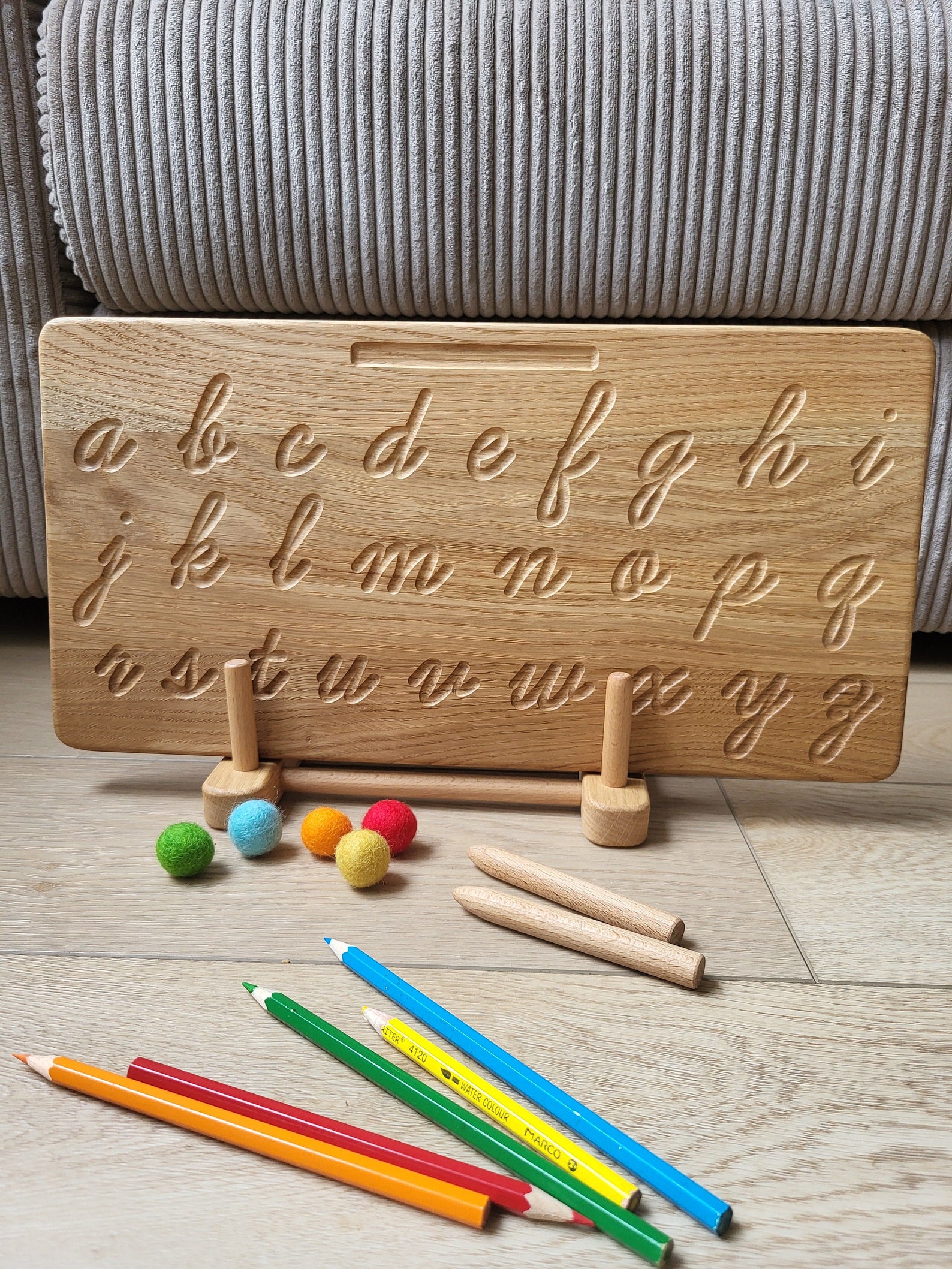 Montessori Alphabet Cursive Tracing Board Reversible Lowercase ...