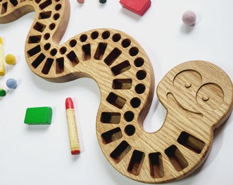 Stockmar Crayon Holder for 32 blocks 32 sticks WITHOUT CRAYONS waldorf art supplies gift for kids desk organization wood craft organizer