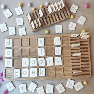 Learning letters Dutch Alphabet Lowercase Letters cards with board and holder Montessori educational materials learning Dutch gift image 10