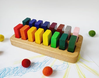 Stockmar crayon holder for 16 blocks art education birthday gift for kids wooden holder desk organizer Waldorf holder WITHOUT CRAYONS