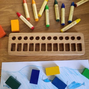 Stockmar crayon holder for sticks blocks Waldorf crayon holder gift for kids desk organizer wooden stiftehalter homeschool WITHOUT CRAYONS image 18