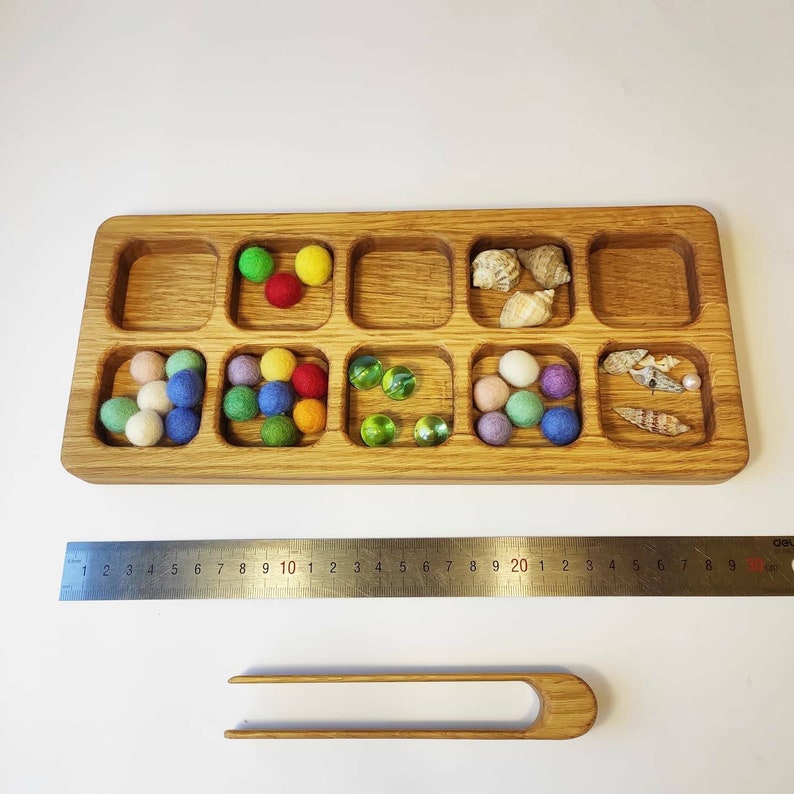 Wooden Sorting Tray With 10 Sections Small Version Etsy