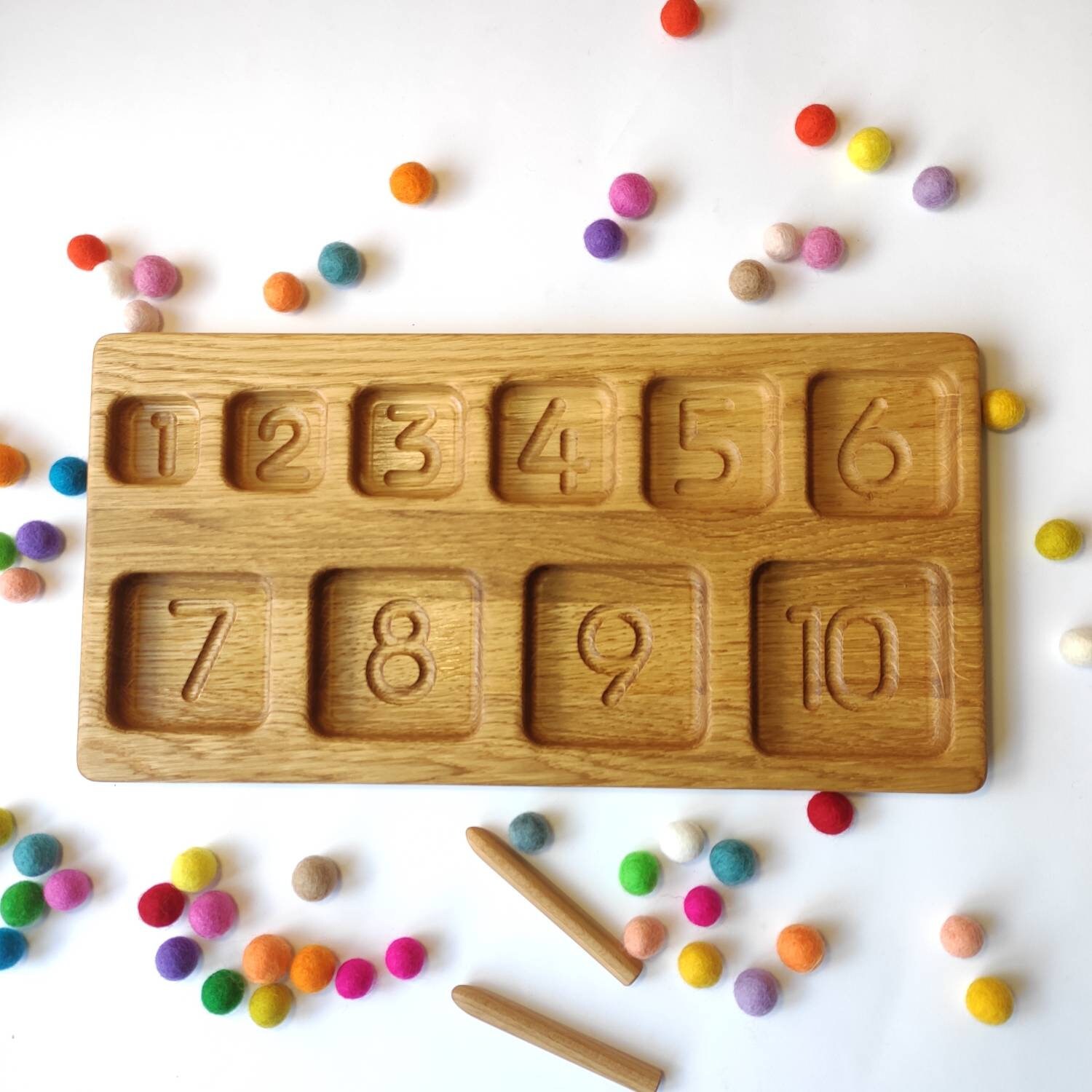 Montessori Sorting Tray With 10 Sections and Numbers Loose Etsy UK