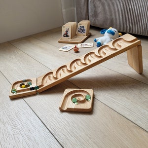 Marble run track WAVES marble race machine marble roller run board winding track set ball run toys for child marble maze gift for kids image 3