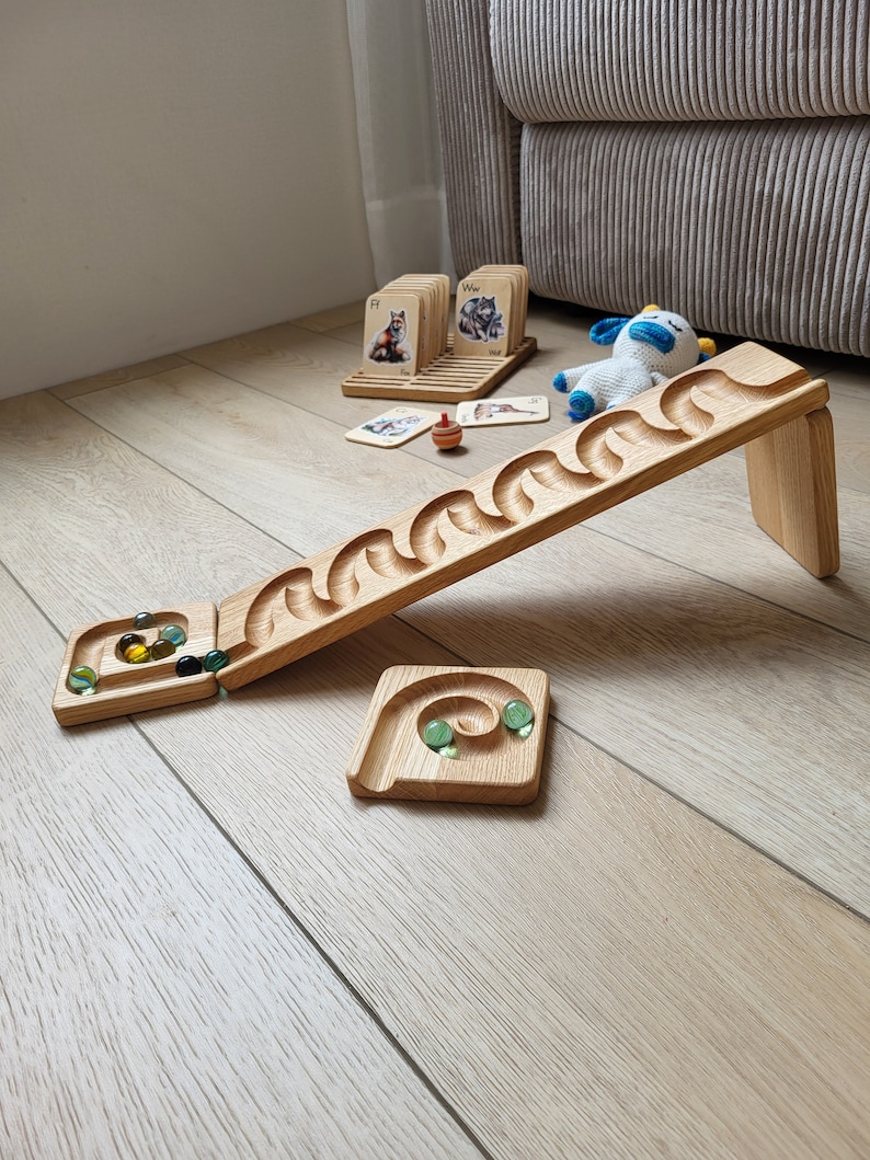 Marble Ramp Set Marble Run Track WAVES Marble Race Machine Marble Roller Run Board ...