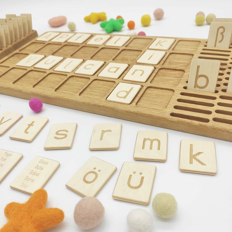 Brettspiel Aus Der Antike 5 Buchstaben Deutsche Alphabet Brettspiel mit Buchstaben Karten für das | Etsy