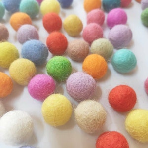 Felt balls 1,5 cm or 15mm mixed rainbow colors handmade felt balls