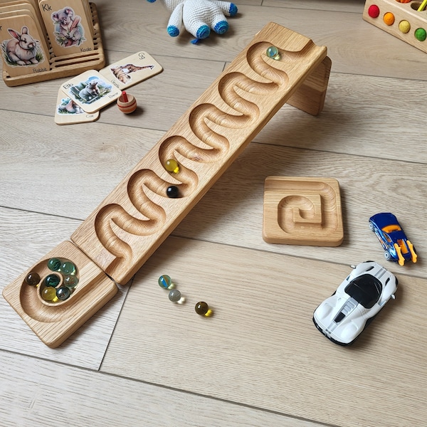 Marble run track WAVES marble race machine marble roller run board winding track set ball run toys for child marble maze gift for kids