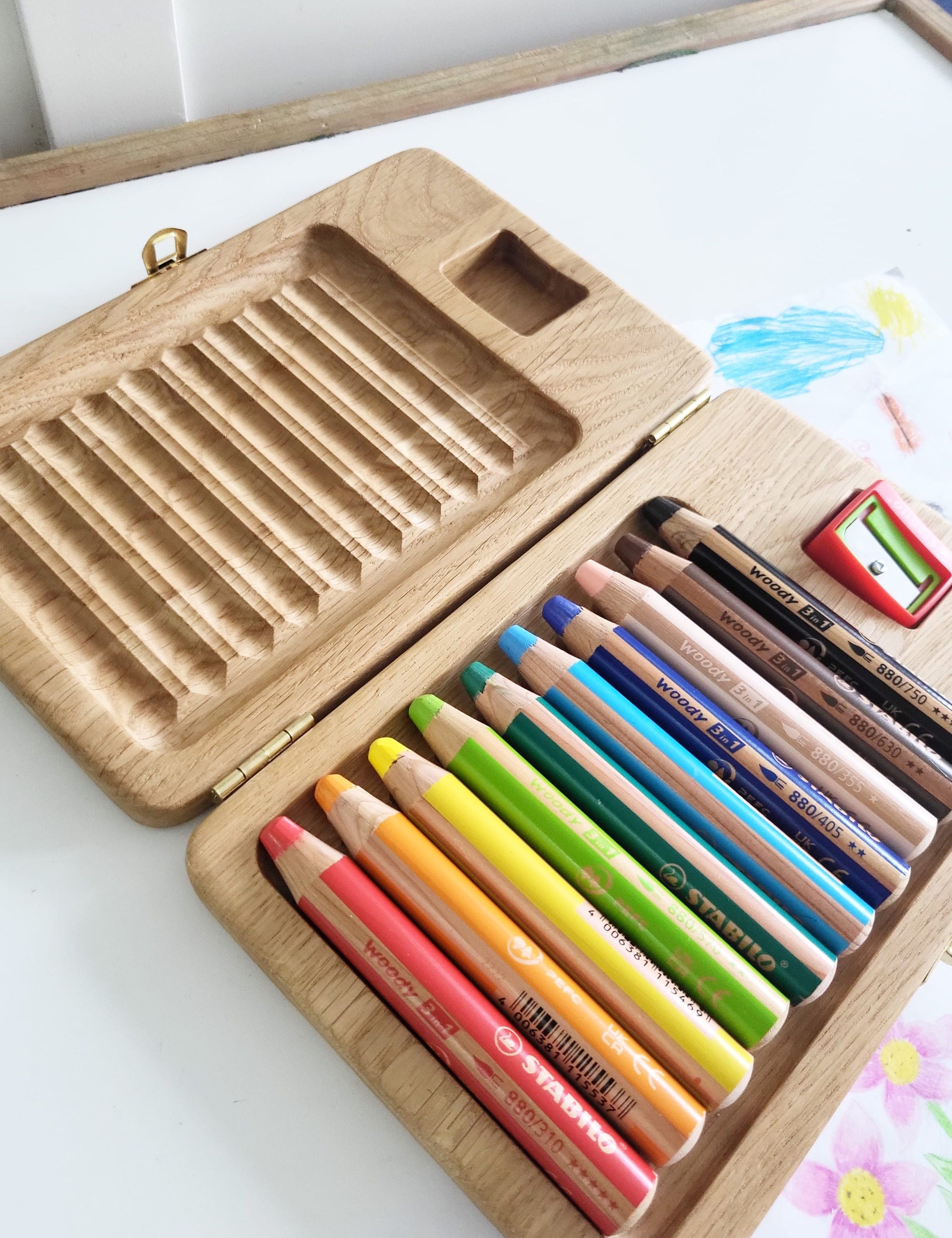 スタイリッシュなスタビロ ペンシルケース ウッディ 3 in 1 鉛筆用