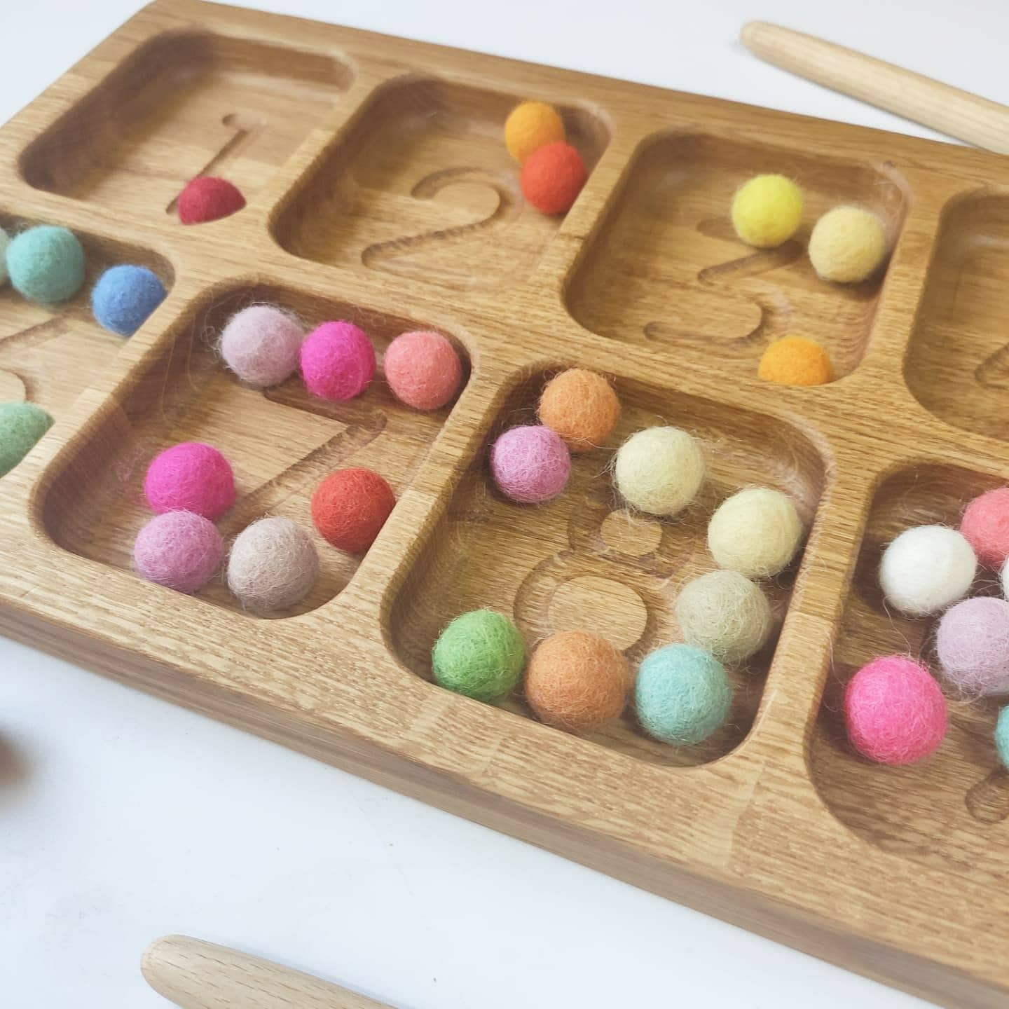Montessori Sorting Tray With 10 Sections and Numbers Gifts Etsy Australia