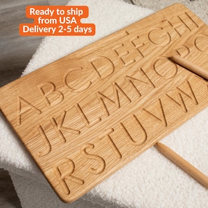 Tablero de trazado reversible del alfabeto Montessori, mayúsculas y minúsculas, escritura a mano impresa, aprendizaje sensorial preescolar, letras, regalo para niños.