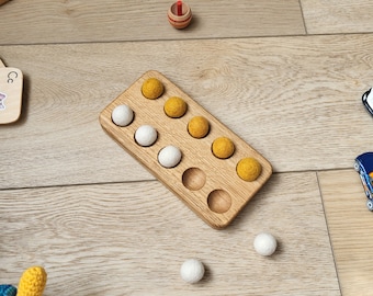 Tablero Montessori de madera de diez marcos de diez, de roble, de doble cara, para manipular matemáticas, regalo para niños, actividad de aprendizaje de conteo, tablero de matemáticas