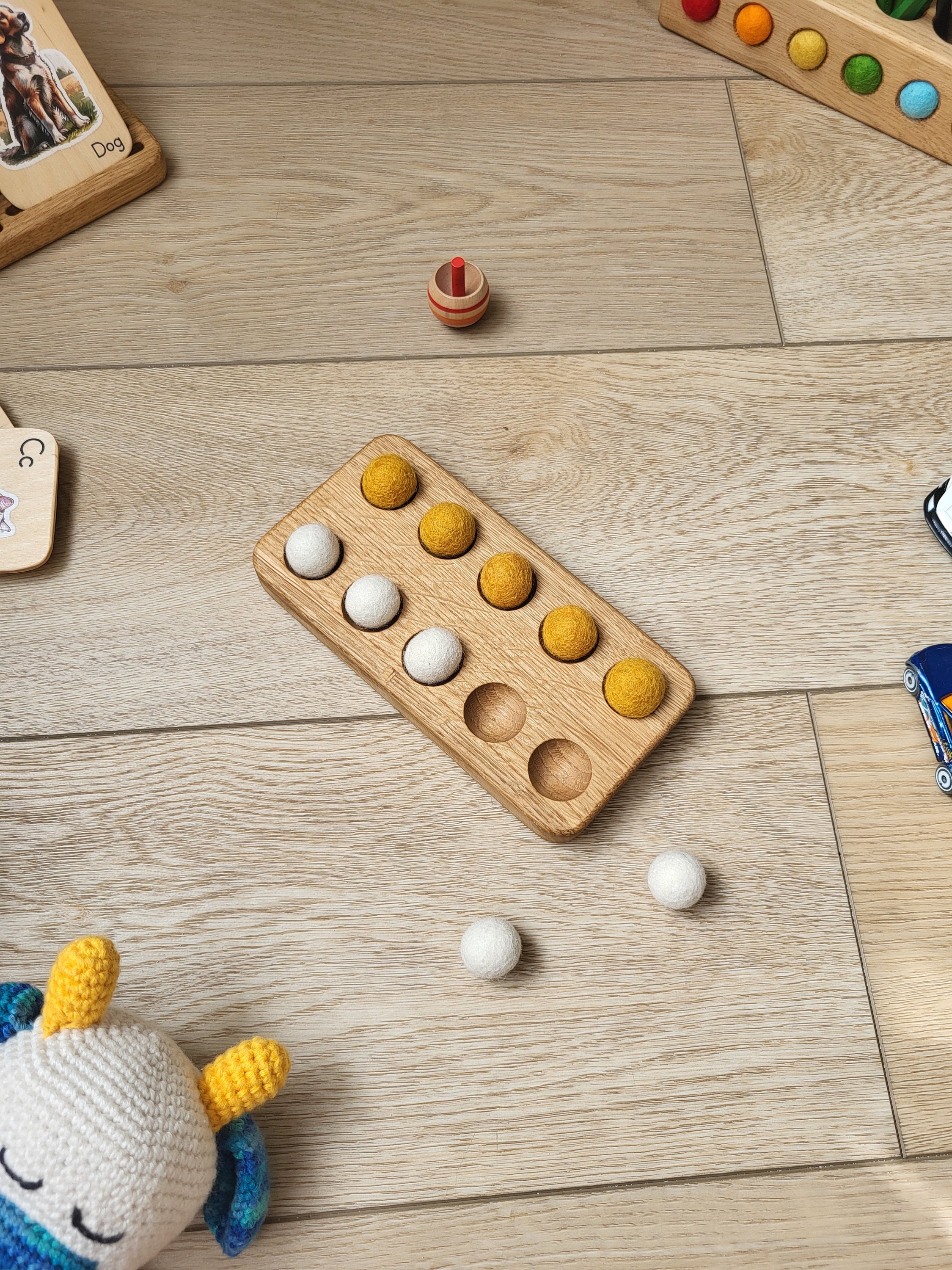 Montessori Oak Ten Frame Board: Math Manipulative for Counting ...