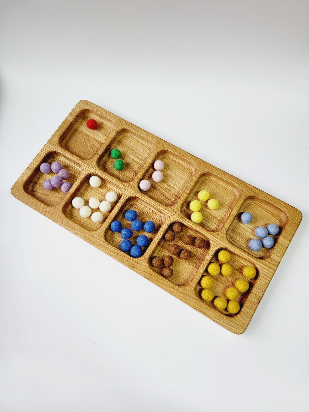 Montessori Sorting Tray With 10 Sections, Educational Materials