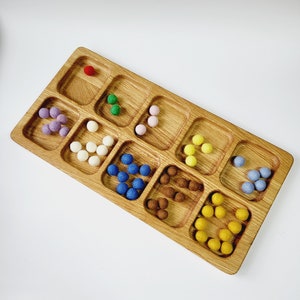 Montessori sorting tray educational materials learning homeschool preschool gift for kids color sorting classroom kindergaten toddler unique