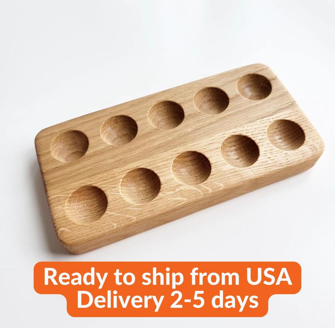 Montessori Wooden 10 Ten Board Ten Frame Oak Double-sided Math ...