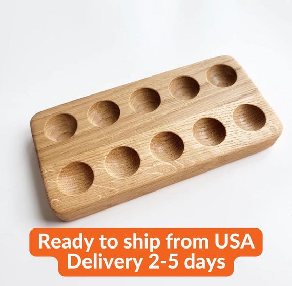 Montessori wooden 10 ten board ten frame oak double-sided math…