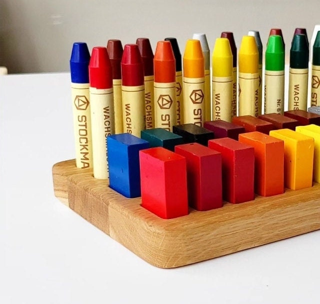 Personalized Maple Crayon Holder Sanded Silky Smooth 24-hole Solid