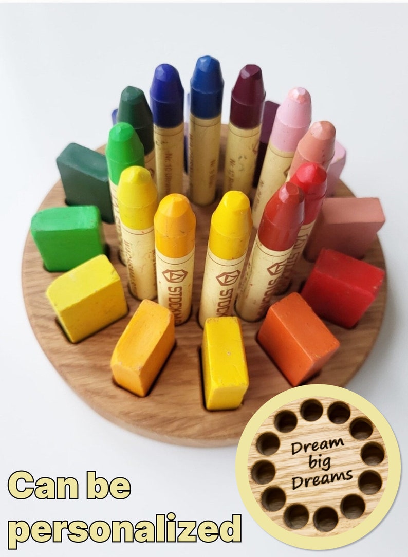 Stockmar crayon holder for sticks blocks Waldorf crayon holder gift for kids desk organizer wooden stiftehalter homeschool WITHOUT CRAYONS image 3