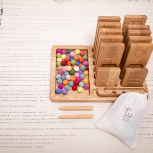 Child Gift Montessori Set of Reversible Trays With Numbers 1-20 ...
